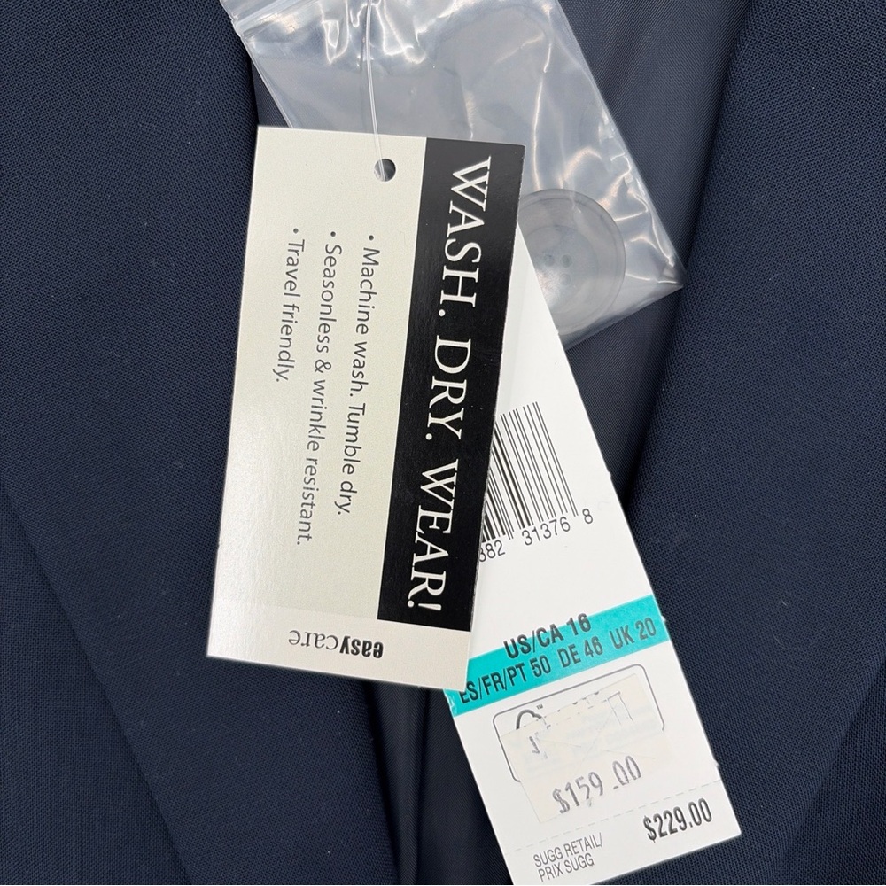 Jones New York Navy Blue Platinum Collection Stretch Midnight Sky Women's Blazer - Picture 6 of 11